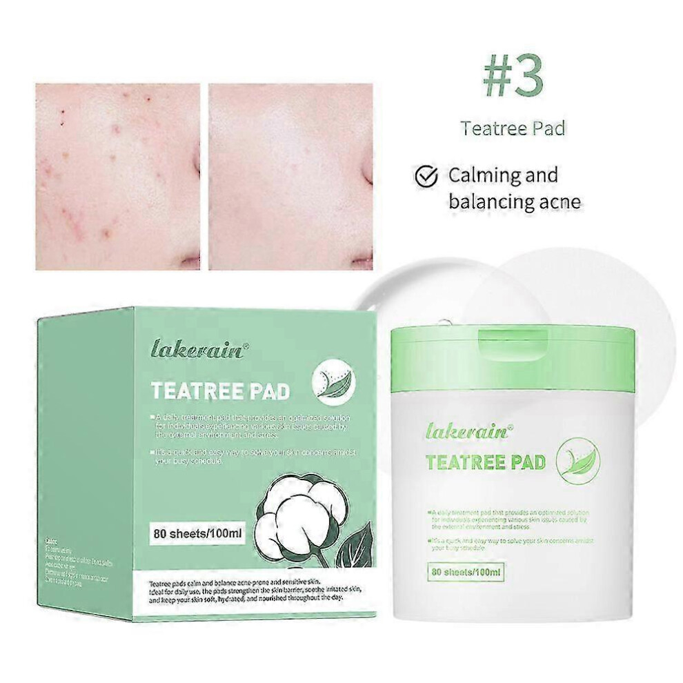 Green (Green) Daily Facial Cotton Toner Pad, 80Pcs Facial Exfoliating Pads,Daily Toner Pad Dead Skin Care, Helps Reduce Blackheads, Whiteheads, And Pimples