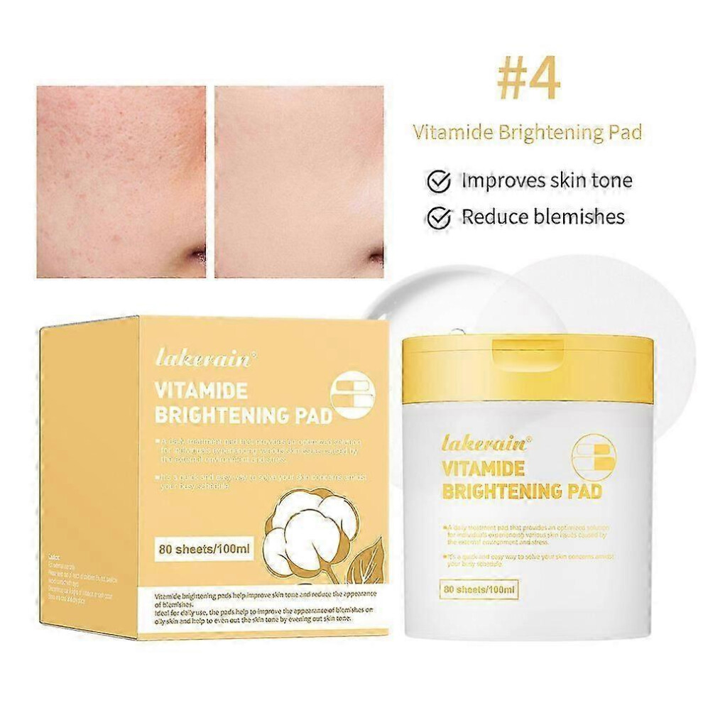 (yellow) Daily Facial Cotton Toner Pad, 80Pcs Facial Exfoliating Pads,Daily Toner Pad Dead Skin Care, Helps Reduce Blackheads, Whiteheads, and Pimples