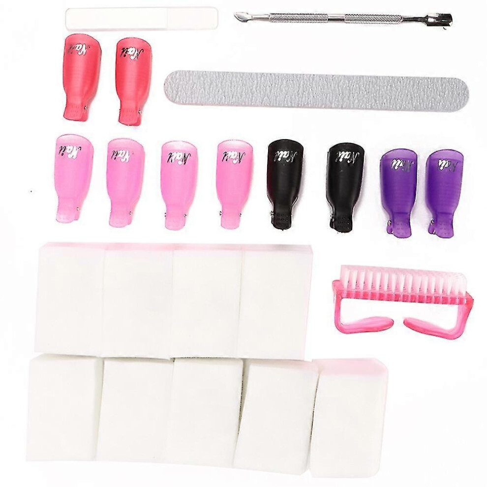 Nail Polish Removal Tool Set Uv Gel Polish Remover Wrap Nail File for Home Nail Art Shop