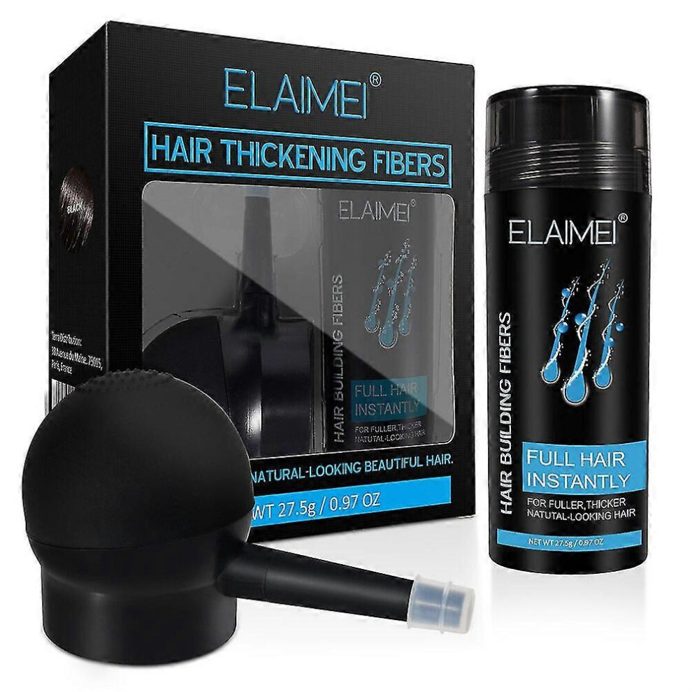 ( Kit) Elaimei Hair Growth Fiber Keratin Thickening Spray Hair Building Fibers Poudre 27.5G-3123451534614 Light/Brown