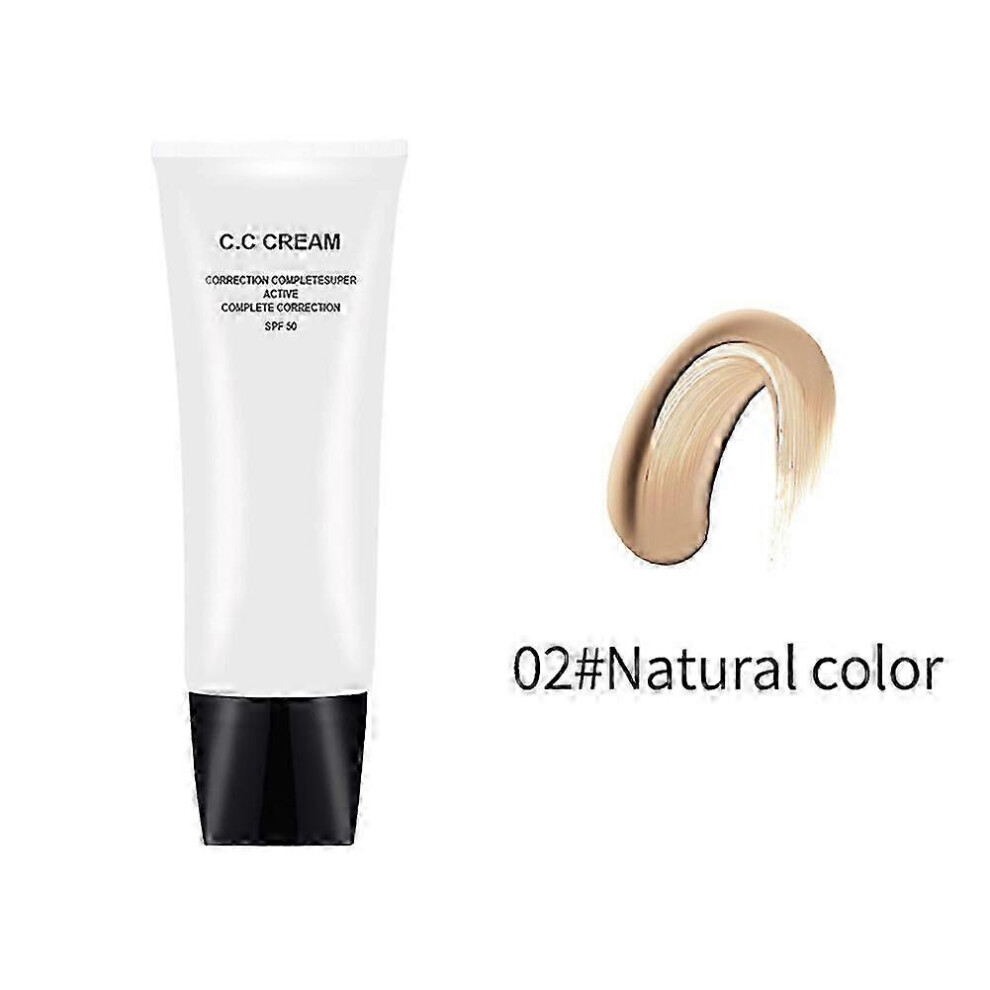 (2pcs, Natural Color) 1-2pcs CC Cream Long Lasting Liquid Foundation Waterproof Cover Acne Spot Natural Face Base Makeup Matte Concealer