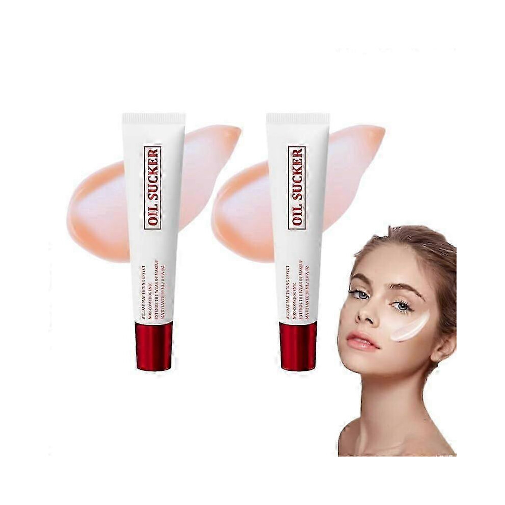 (2pcs) New Oil Sucker, Extreme Mattifying Alkaline Primer, Waterproof and Sweatproof Matte Primer, Oil Absorbing Primer Makeup for All Skin Types