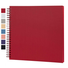 potricher 30,5 x 30,5 cm groes DIY-Scrapbook-Fotoalbum, 80 Seiten, dickes Kraftpapier, blanko, rotes Papier, Erinnerungsbuch fr Hochzeit und Jahres