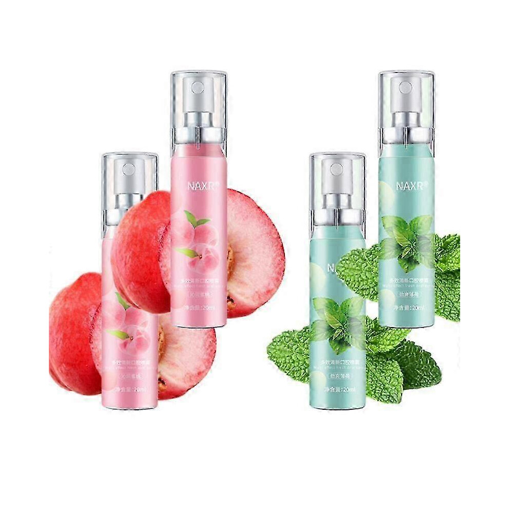 4Pcs Breath Freshener Mouth Spray Long Lasting Mint Fresh