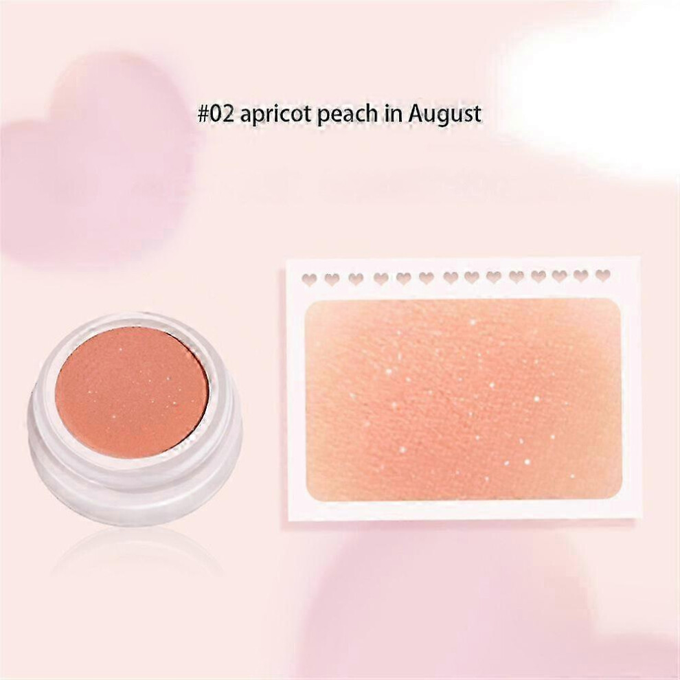 (August apricot peach) Mashed Potato Slightly Drunk Blusher Paste Single Color Pretty Mini Shiny Rouge