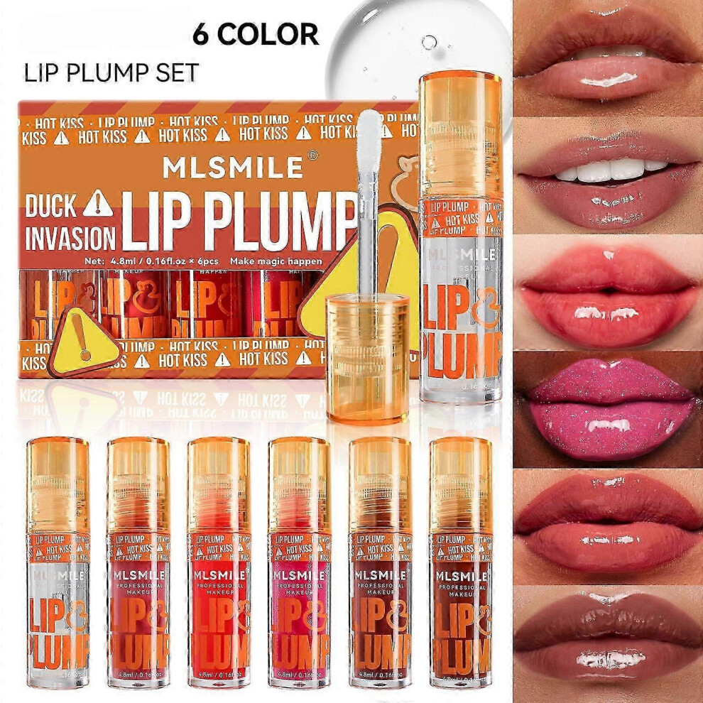 6 Colors Lip Oil Lip Glaze, High Shine Plumping Lip Oil, Long Lasting Nourishing Transparent Tinted Lip Gloss, Hydrating Smooth Lip Gloss Oil