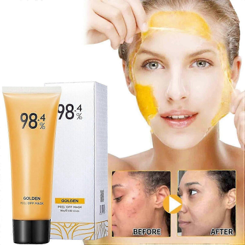 (1 Pcs) Gold Peel Off Mask, 98.4% Golden Peel Off Mask,24K Golden Peel Off Mask, Anti-Aging Gold Face Mask for Moisturizing Deep Cleansing