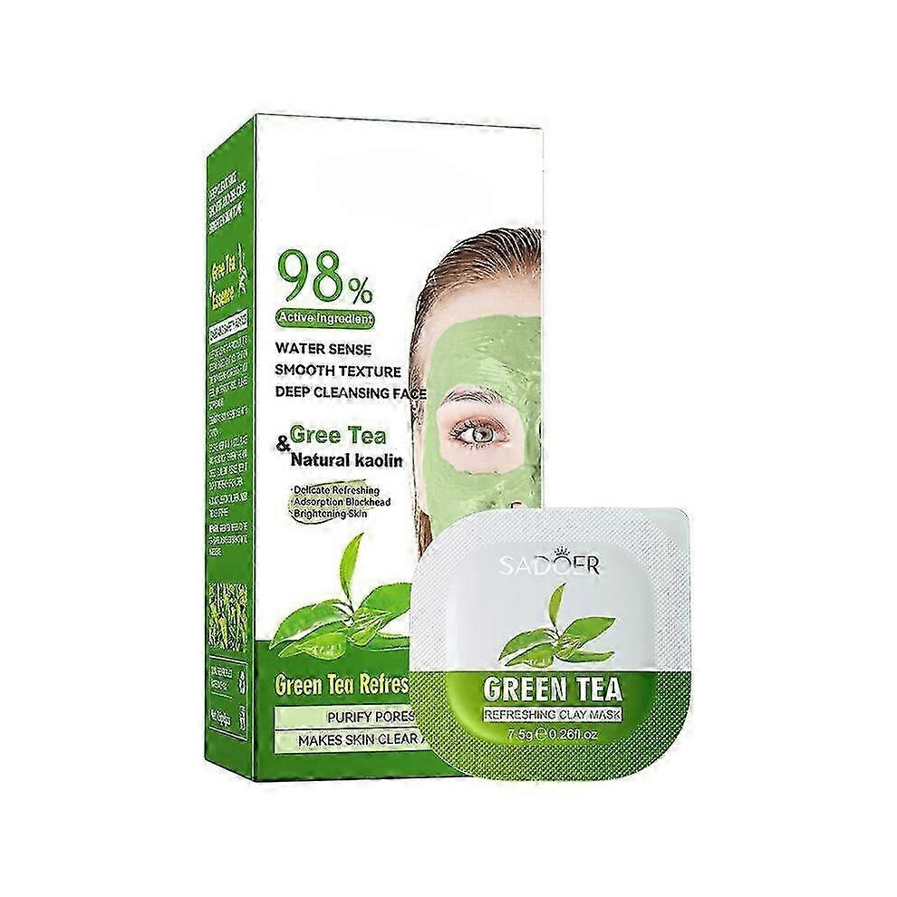 (A) Clay Mask Set, Green Tea, Turmeric, Vitamin C, Himalayan Clay Mask, Facial Skin Care Mask for Deep Cleansing, Soothing & Refining Pores