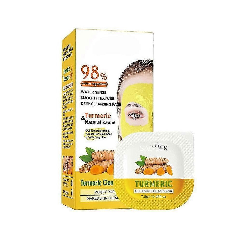 (B) Clay Mask Set, Green Tea, Turmeric, Vitamin C, Himalayan Clay Mask, Facial Skin Care Mask for Deep Cleansing, Soothing & Refining Pores