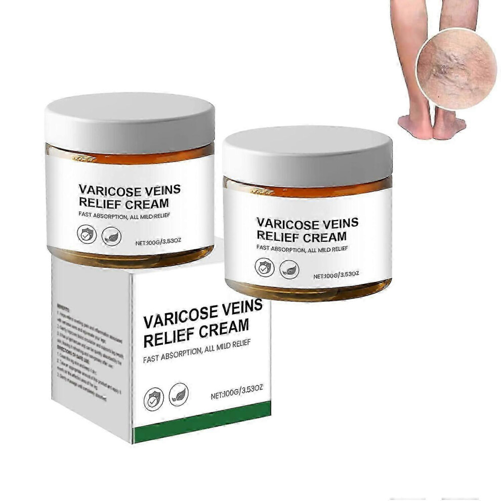 (2pcs) Varicose Relief Cream, Anti-Varicose Cream Varicose Veins, Anti-Varicose Soothing Cream, Varicose Relief Massage Cream For Legs, Capillary