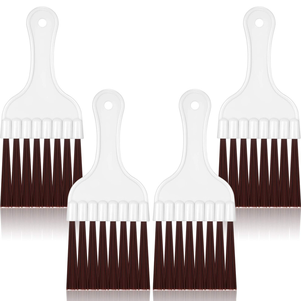 4 Packs Air Conditioner Condenser Cleaning Brush Refrigerator Coil Brush HVAC Coil Cleaner Brush Small Plastic Whisk Brush Brown