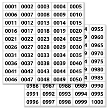 1-1000 opeenvolgende nummers Inventarisetiketten Stickersvellen 1,5"" x 0,75""""