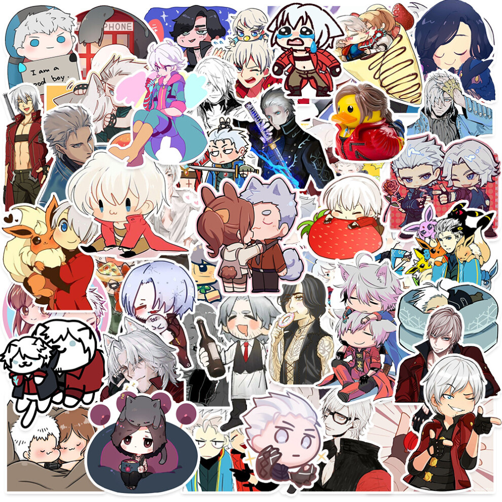 (MULTICOLOR) 50Pcs Devil May Cry Stickers DIY Stickers Scrapbooking Phone Luggage Skateboard Waterproof Decals