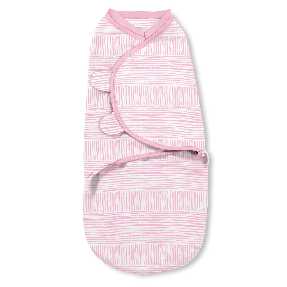 Fasciami Swaddleme Natural Position 2-In-1 Swaddle With Easy Change Zipper - Size Small/Medium, 0-3 Months, 1-Pack (Sugar Stripes )