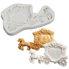 Chariot a chevaux Silicone fondant moule romantique sucrecraft gateau de mariage decoration de gomme de gomme outils de gomme de bonbon