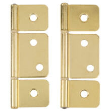 3 1/2"" Flag Three Leaf Brass Plated Hinge Bi-Fold & Shutter | Pack of 20 | Non-Mortise Cabinet Furniture Hardware | DL-H545-350BP (10)