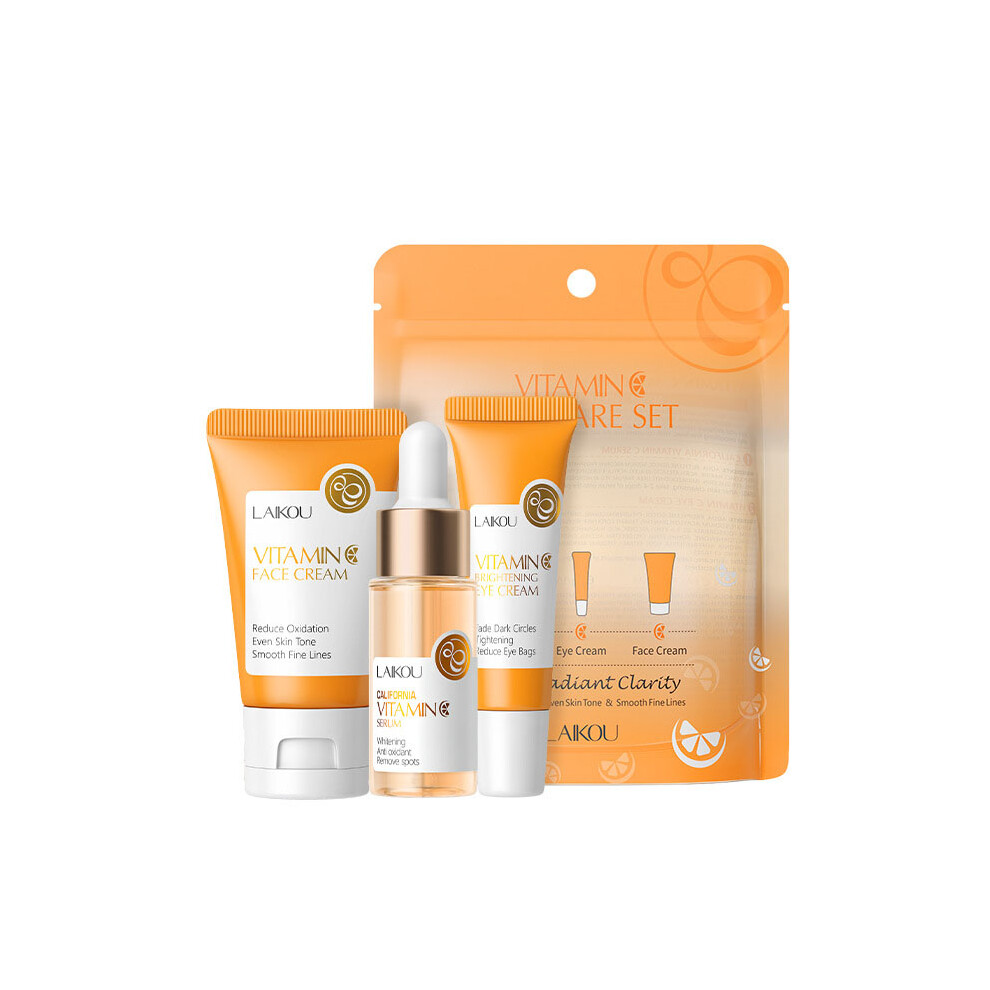 Srj Star (Vitamin C) 3Pcs/Set Laikou Vitamin C 24K Golden Sakura Skin Care Sets Face Cream Serum Eye Cream Moisturizing Anti Wrinkles Face Care Kit