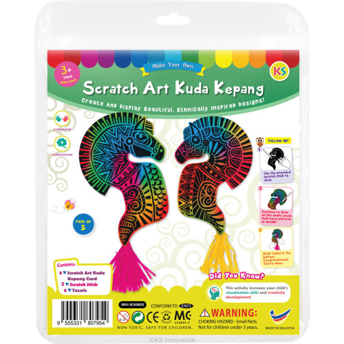 (Kuda Kepang) Scratch Art Themed Fun Craft Pack