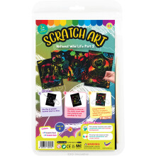 (WildLife Part 2 - Orang Utan, Sea Turtle, Elephant) Scratch Art Themed Fun Craft Pack