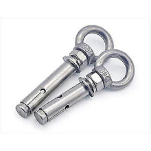 (As show, One size) 2pcs Long Eye Bolt With Ring 304 Stainless Steel Wall Expansion Anchor Bolts M8 X 70 Mm Masonry Concrete Screws