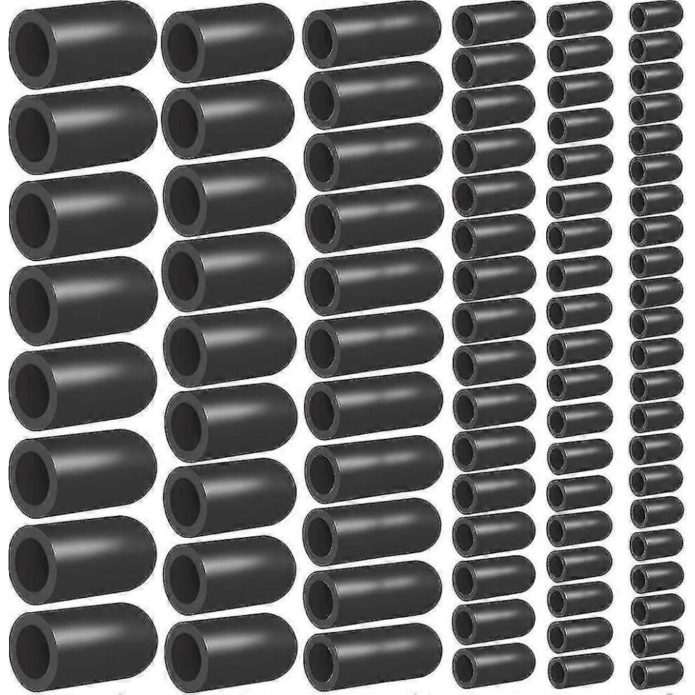 (As Show, One Size) 80Pcs Vacuum Hose Caps, Connector Assortment 6 Sizes Black Rubber Cap, Automotive Topomatic Replacement Parts For Carburetor Vacuu 5063595998034