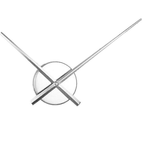(Silver, One size) Large Clock Hands And Mechanism, Modern Black Long Hands Wall Clock _dxm