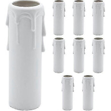 (30x100cm, One size) 10 Pcs Candle Drip Sleeves White Plastic Candle Covers Tubes Sleeves For Lights Chandelier Wall Light