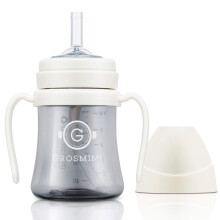 GROSMIMI Auslaufsicher, kein Verschtten, magischer Trinkbecher mit Strohhalm und Griff fr Babys und Kleinkinder, anpassbar, PPSU, BPA-frei, 170 ml