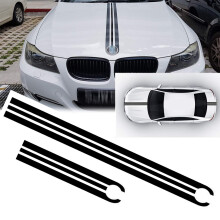 Xotic Tech JDM Hood Stripe Autocolant Sporty Racing Ma?ina Corp Trunchi din spate Trunchi Vinil Decal Compatibil cu BMW 1 2 3 5 6 7 Serie Negru