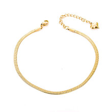Qjle guld Anklets til kvinder vandt?t 18k guldbelagt ankel til kvinder slange k?de link Dainty ankel armb?nd sommerstrand smykker