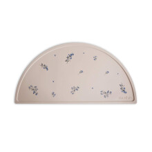 mushie Silikonmatta för Barn | BPA-fri Halkfri Design (Lila Blommor)