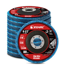 EZARC FLAP DISCS 80 GRIT 4 1/2 x 7/8 inch flap ?lefuire tip 29 Zirconia roata de macinare pentru tabla din o?el inoxidabil (10 pachet)