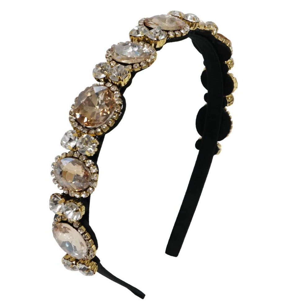 Getacota Unisex Not,Specified Crystal Rhinestone Bejewelled Headband For Women Sparkly Color Embellished Bead Boho Hairband Fashion Accessories For Girls (Rh41_0