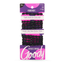 Goody Forever Ouchless Elastic Fine Hair Tie - 10 Count Black - 4MM f