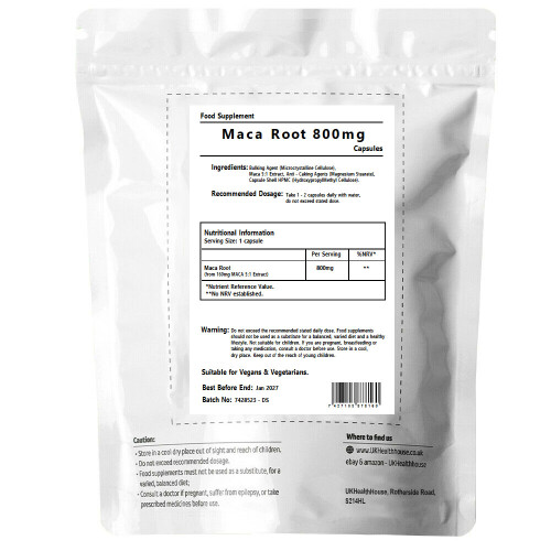 Maca Root 800mg x 30 Vegan Capsules - Sexual Health Support, Libido 1