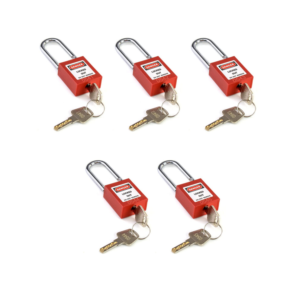Qwork Lockout Tagout Locks Safety Padlock 5 Padlocks With 10 Keys F 781380134225