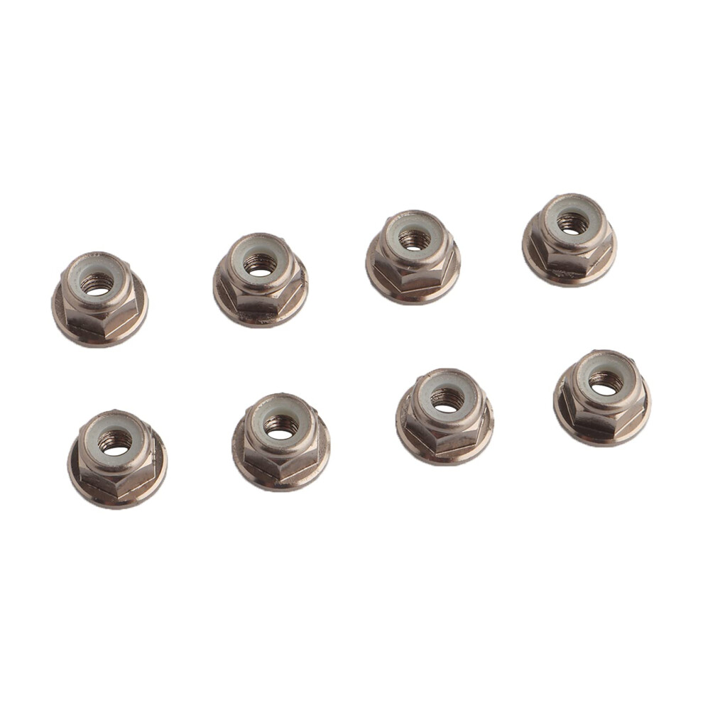 GDOOL 8PCS Flange M4 Lock Nuts Serrated Nylon Self-Tightening Aluminum M4 Wheel Hardware for Axial HPI TLR ECX Model RC Car Vehicles Upgrade-image-OPC-PFNSYH5-NEW