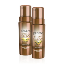 Jergens Natural Glow Instant Self Tanner Mousse Sunless Deep Bronze Tan Sunless Selbstbruner fr eine natrlich aussehende Brune, 6 Unzen, 2er-Pack