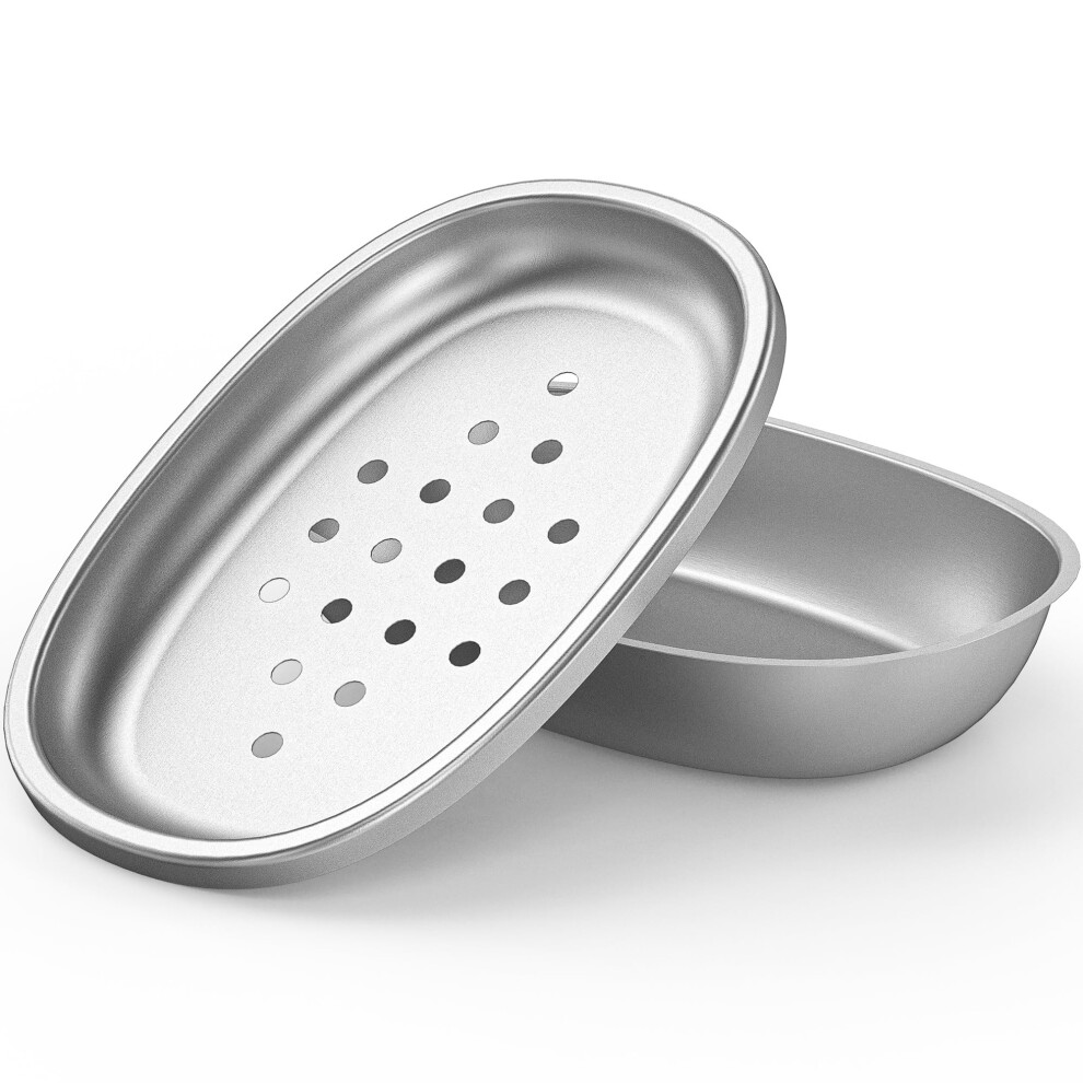 Porte-savon double couche en m   tal FUKANG, porte-savon en acier inoxydable avec bac de drainage pour salle de bain, douche,    vier de cuisine, tr