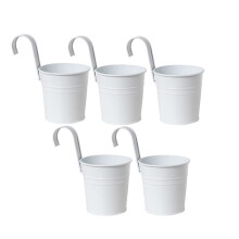 XZJMY 5 Pcs Vasos de Flores Suspensos Balde de Ferro com Gancho Decoração de Interiores e Exteriores