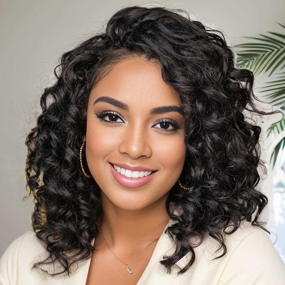 Svolna Ocean Wave Crochet Hair Pre Looped 9 Inch Curly Crochet Hair Ocean Wave 7 Packs Deep Wave Short Wavy Ocean Wave Crochet Braids Hair Extensio