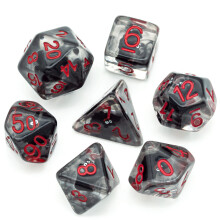 Cusdie 7-Die Dice DND Polyhedral Terning S?t Fyldt med Dyr til Halloween Rollespil D&D Terninger(Flagermus)