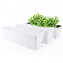 Window Boxes Planters GREANER 3PCS 16x3.8 Inch Large Herb Planters wi