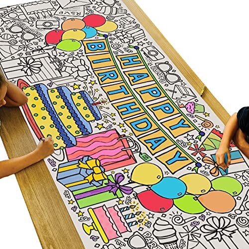 Tiny Expressions Giant Coloring Poster For Kids Birthday - Roule non ...