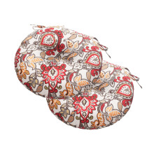 Almofadas Redondas para Cadeiras Bistro 15"x15"x4" Impermeáveis, Conjunto de 2