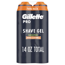 Gillette PRO Scheergel voor mannen verkoelt de huid en hydrateert gezichtshaar TWIN PACK - Totaal 14oz ProGlide Sensitive 2 in 1 Scheergel