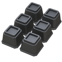 Whynonap Bed Risers 4 tommer Heavy Duty Bed Elevators S?t p? 6 elevatorer op 3 000 lbs M?bler Riser til sofa og bord sort