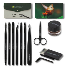 Ensemble de pinceaux     sourcils GLORIAPELO - Kit de pinceaux de maquillage haut de gamme - 10 pinceaux     sourcils - Ensemble de pinceaux de maqui