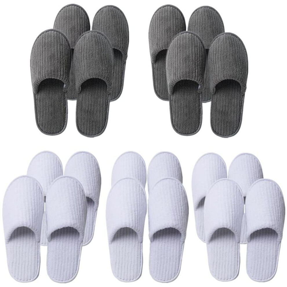 Set Di 10 Paia Di Pantofole Da Spa Eucoz, Pantofole Per Ospiti, Pantofole Da Hotel, Pantofole In Pile Morbido Per Donna E Uomo, Pantofole Da Casa