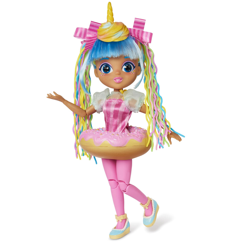 Sunny Days Entertainment Fidgie Friends Unicorn Sprinkles     Cheveux en nouilles extensibles avec jupe donut en mousse lente | Poup   e mannequin de